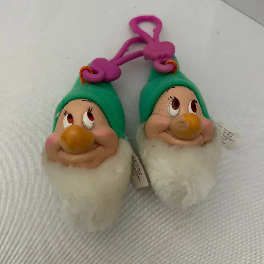 Vintage Bashful Dwarf Plush Clip-Ons Snow White McDonalds‎ Disney Toy